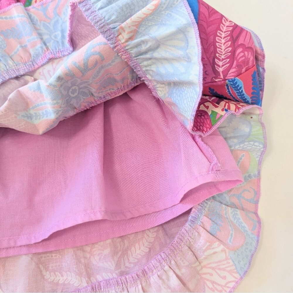 Marié Naomi Tiered Mini Dress Victoria Dunn Pink And Blue Medium - Picture 7 of 11